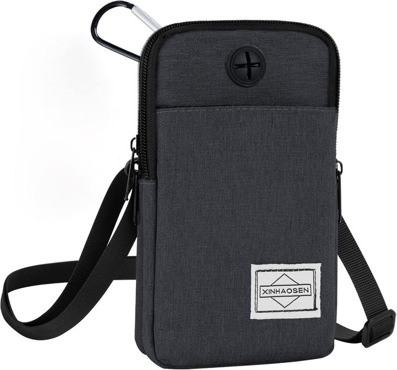 HOTEMIA Cell Phone Purse Waist Pack Bag Travel Crossbody Bag Wristband Sport Armband Wallet with Removable Shoulder Strap (Dark Grey) - Image 1
